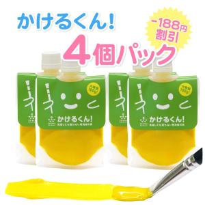 キット 染め 布用 絵の具 黄色 かけるくん 100g × 4個パック イエロー　洗濯ＯＫ 手芸 クラフト塗料 染めＱよりも柔らかな仕上がり｜colormarket