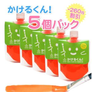 布用 絵の具 蛍光橙色 かけるくん 100g × 5個パック 蛍光オレンジ　洗濯ＯＫ 手芸 クラフト塗料 染めＱよりも柔らかな仕上がり｜colormarket