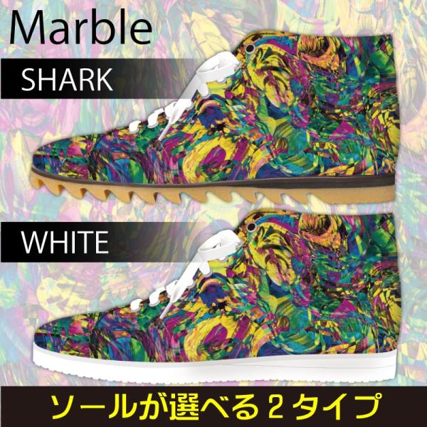 スニーカー　ハイカット幾何学模様 Model:メンズSN-H17SS-7