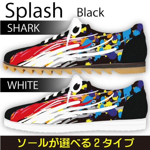 スニーカー　ローカット　ＳＰＬＡＳＨ　ＢＬＡＣＫ Model:メンズSN-L17SS-28