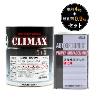 ロックペイント ロックプラサフ クライマックス（ブラック）硬化剤セット 202-6990 4.9Kg｜colortrim