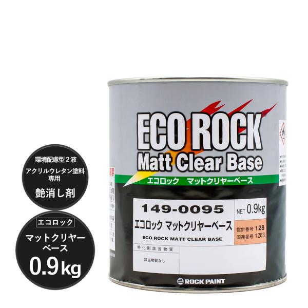 ロックペイント 149-0095 エコロック マットクリヤーベース 0.9Kg