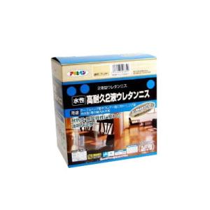 アサヒペン 水性 高耐久2液ウレタンニス[600gセット(主剤500ｇ、硬化剤100ｇ)] アサヒペン 木部 ニス ドア 家具 フロア 建築基準法対応塗料Ｆ☆☆☆☆