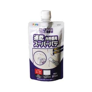 アサヒペン 速乾内外部用スーパーパテ [200ml] 石膏・漆喰・モルタル木部・釘穴・ひび割れ・水性アクリル樹脂系充てん材｜colour-harmony