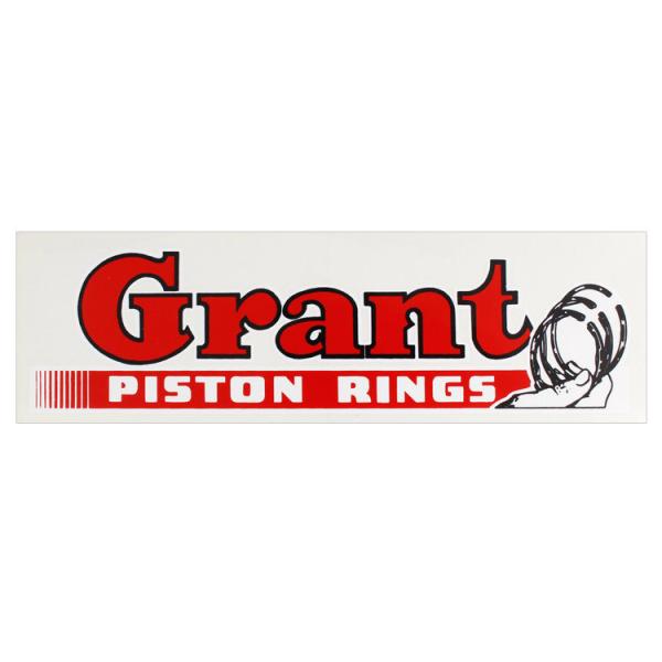 ヴィンテージレーシングデカール ”Grant PISTON RINGS” 縦6.9×横22.4cm ...