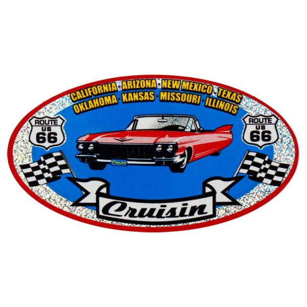Route66 ステッカー(S) Route 66 Cruisin メタルフレーク 縦4.8×横8....
