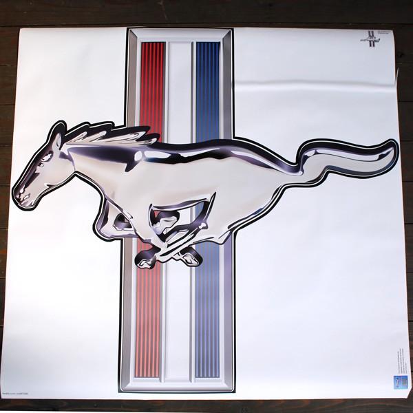 フォードオフィシャル ウォールステッカー 「MUSTANG LOGO マスタングロゴ」 幅104×高...