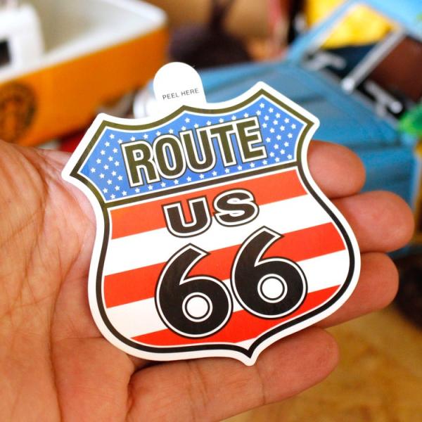 ステッカー アメリカン スーツケース ルート66 シールドステッカー Route66 スターズ＆スト...