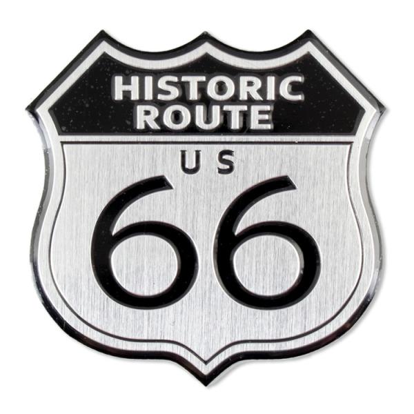 ステッカー 車 シール アルミステッカー HISTORIC ROUTE 66 ルート66 縦7×横7...
