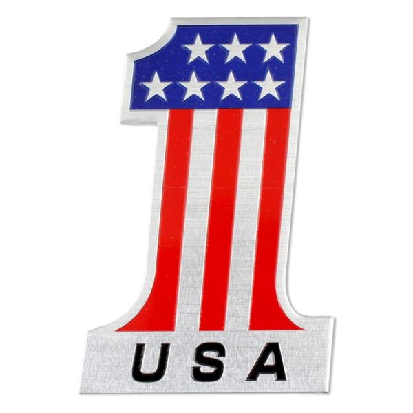 ステッカー 車 シール アルミステッカー USA #1 縦12×横8.2cm アメリカンフラッグ 星...