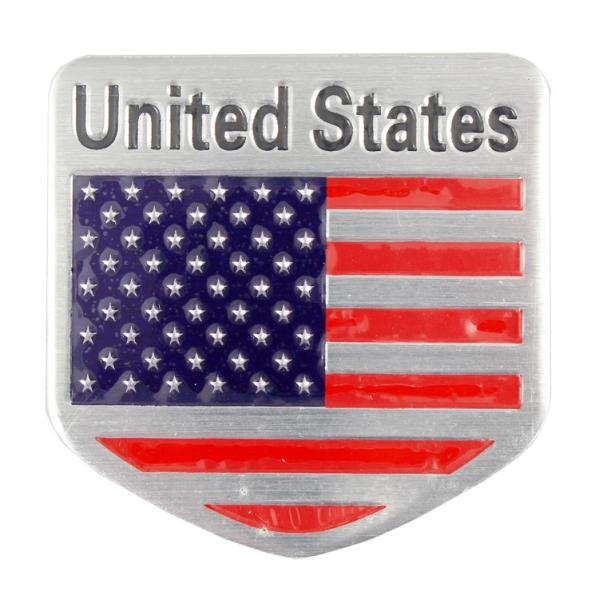 ステッカー 車 シール アルミステッカー United States 縦5×横5cm アメリカンフラ...