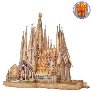3Dクラフトパズル Cubic Fun サグラダファミリア L530h 完成サイズ：H55×W48×D41cm（696ピース） 点