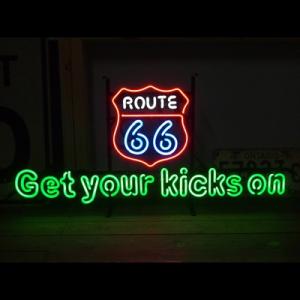 ネオンサイン ＜GET YOUR KICKS ON ROUTE 66 ルート66＞ サイズ：H37×...