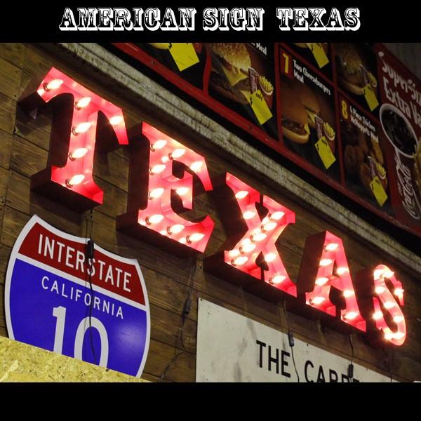 アメリカンサイン w ライト 「TEXAS」 （テキサス ） ガレージング インテリア 照明 オブジ...
