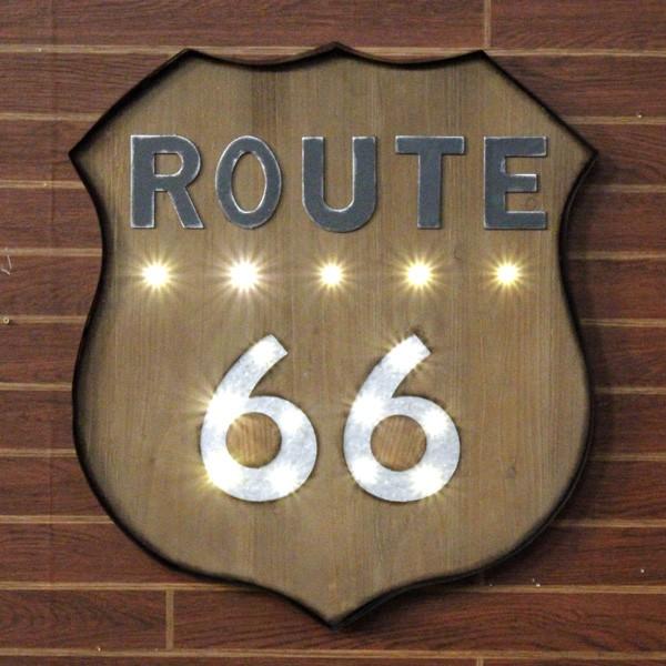 Route66 LEDウォールサイン＜ウッディ＞ ライトアップサイン レトロインテリア ノスタルジッ...