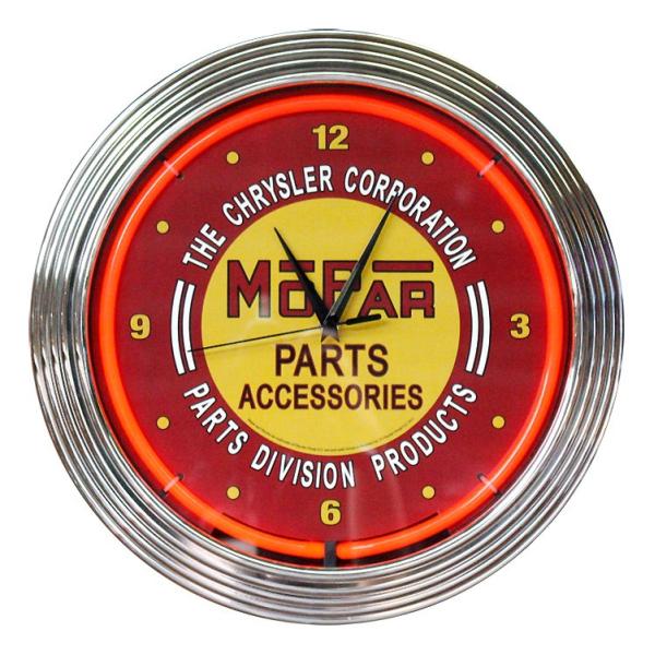 壁掛け 時計 ネオンクロック MOPAR PARTS ACCESSORIES モパー レッドネオン ...