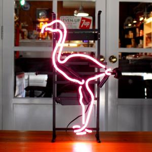 アメリカンネオンサイン PINK FLAMINGO 縦55×横34cm フラミンゴ ガレージ インテリア ネオン管 電飾 店舗装飾｜colour