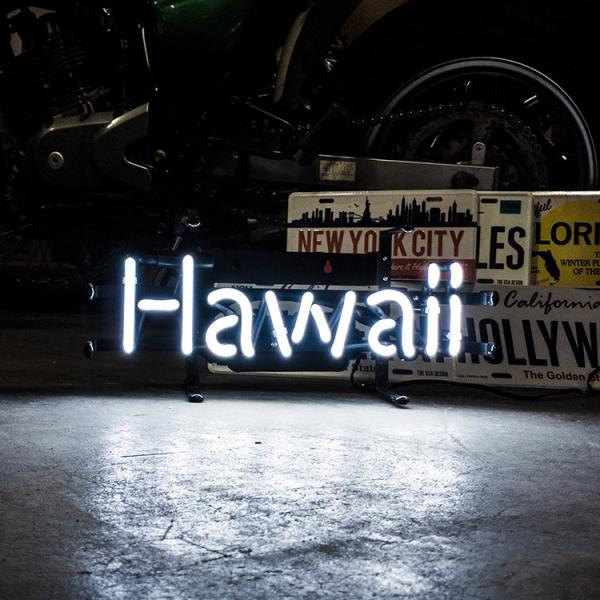 アメリカンネオンサイン HAWAII ハワイ 文字デザイン 縦17×横39cm ハワイアン インテリ...