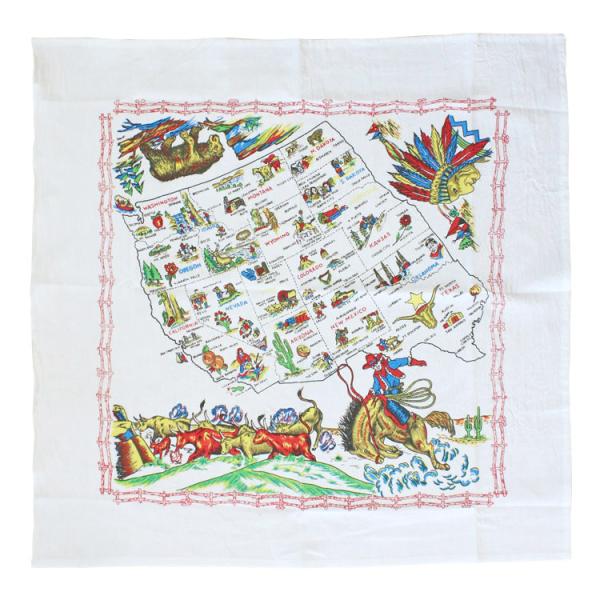 スーベニアクロス ウエスタンステイツ 70×70cm コットン100% レトロ 布 インテリア アメ...