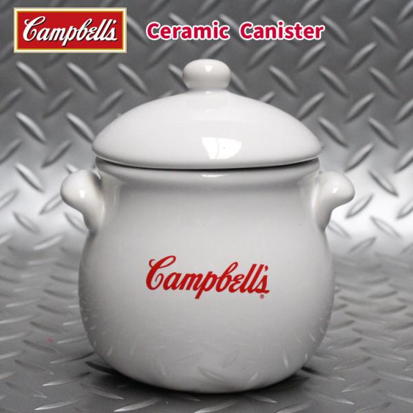キャンベル 陶器製キャニスター H13.5×W12.5×D12cm Campbell's 陶器製 ビ...