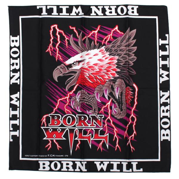 バンダナ ドクロ 大判 ロックバンダナ EAGLE BORN WILL 50×50cm イーグル ロ...