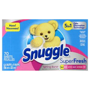 Snuggle スナッグル シート柔軟剤 スーパーフレッシュ スプリングバースト 70枚 乾燥機用 柔軟シート