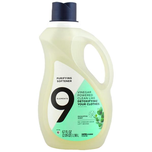 衣類用柔軟剤  9エレメンツ 柔軟剤 ユーカリの香り 1.98L 67FL OZ ビネガー お酢のパ...