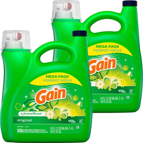 Gain ゲイン 洗濯洗剤 液体 オリジナル 154oz 4.55L 2本セット P&amp;G 洗濯用洗剤...