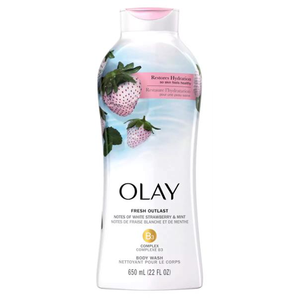 OLAY オレイ ボディウォッシュ ホワイトストロベリー＆ミント 650ml / 22oz 液体 ア...