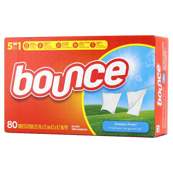 シート柔軟剤 バウンス  アウトドアフレッシュ 80枚入り Bounce 米Ｐ＆Ｇ 柔軟シート 乾燥...