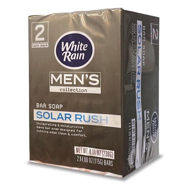 化粧石鹸 ホワイトレイン バーソープ MEN'S ソラーラッシュ 115g×2個パック White ...