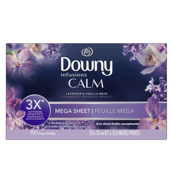 DOWNY ダウニー メガ柔軟シート インフュージョン ラベンダー＆バニラビーン 80枚 大判サイズ...