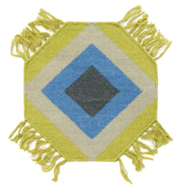 オクタゴン ラグ（グレー×ブルー）H0048GRY マット インテリア おしゃれ