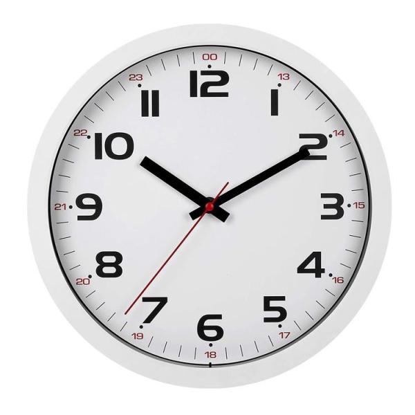 壁掛け時計 TFA DOSTMANN アナログウォールクロック ホワイト 直径30cm プラスチック...