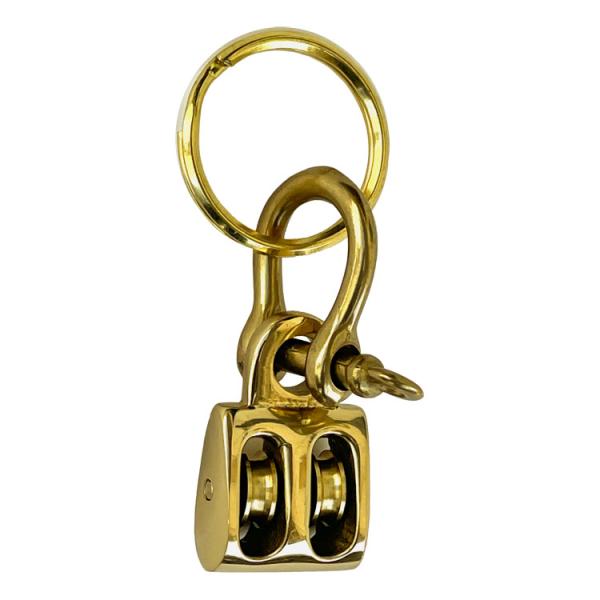 Brass Pulley Key Holder 真鍮製 プーリー キーホルダー（ダブル）