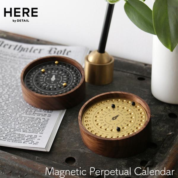 万年カレンダー マグネティック パーペチュアル カレンダー  木製 オブジェ 高級感 おしゃれ イン...