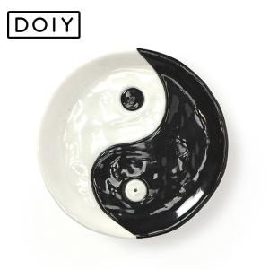 お香立て Yin Yang Incense Holder インヤン インセンスホルダー Φ12×H0.8cm 陶器製 DOIY 皿｜colour