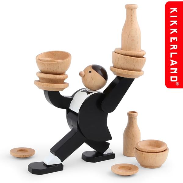 バランスゲーム キッカーランド ドントティップザウェイタースタッキングゲーム 木製 W11×D7×H...