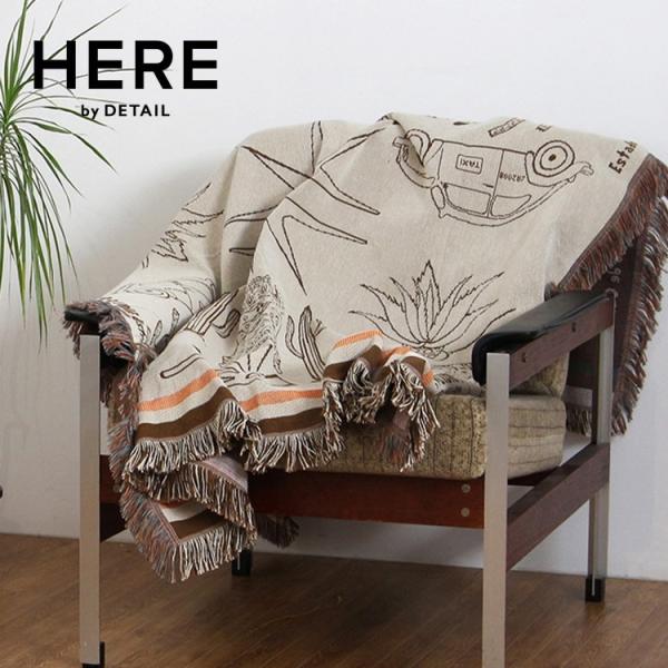 大判 ブランケット スローケット タイガー アンド モア クリーム 幅120×高さ146cm フリン...