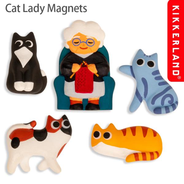 キッカーランド マグネット キャット レディ マグネッツ 5個セット 猫 ねこ ネコ オシャレ かわ...