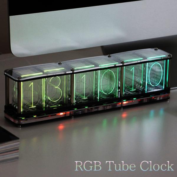 デジタル 置き時計 RGB Tube Clock アールジービー チューブ クロック 幅25.2×高...