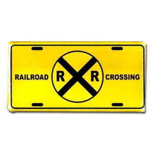 CMプレート RailRoad Do Not Crossing  看板 ナンバープレート型 インテリア アメリカ雑貨 アメリカン雑｜colour