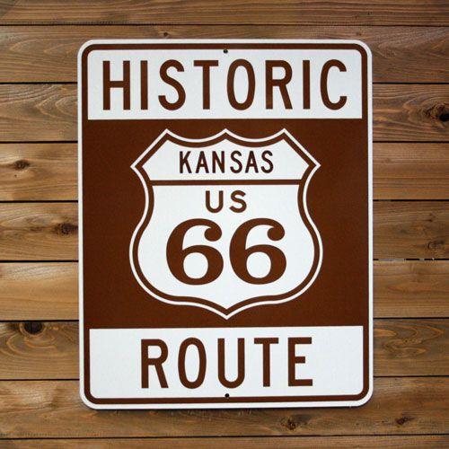 トラフィックサイン HISTORIC ROUTE66(KANSAS) 縦76×横61cm ビッグサイ...