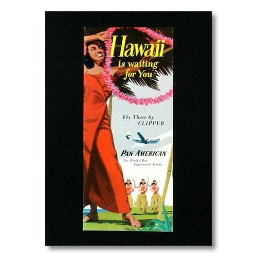 ハワイアンポスター フラガールシリーズ Hawaii is Wating for You パンアメリ...