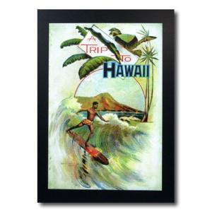ハワイアンポスター サーフィンシリーズ N-15 「TRIP TO HAWAII」 サイズ：31×21cm アメリカ雑貨 アメリカ｜colour
