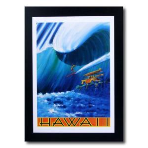 ハワイアンポスター サーフィンシリーズ N-34 「John Severson ビッグウェーブ （縦 ）」 サイズ：30.5×21｜colour