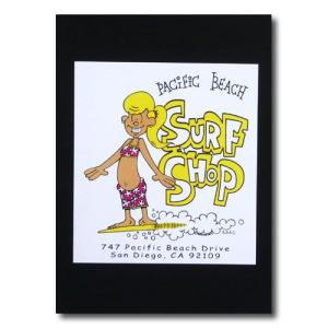 ハワイアンポスター サーフィンシリーズ N-70 「Pacific Beach Surf Shop （Girl ）」 サイズ：23｜colour