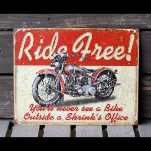 メタルサイン 「RIDE FREE」 #1699 ガレージ 看板 アメリカ雑貨