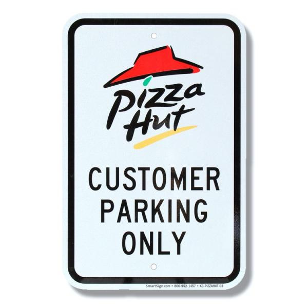 パーキングサイン Pizza Hut ピザハット 44.5×30.5cm アメリカ製道路標識 デッド...