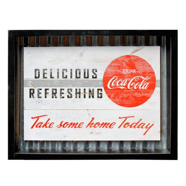 コルゲーテッドメタル デザイン看板 コカ・コーラ 「COCA-COLA Take Some Home...